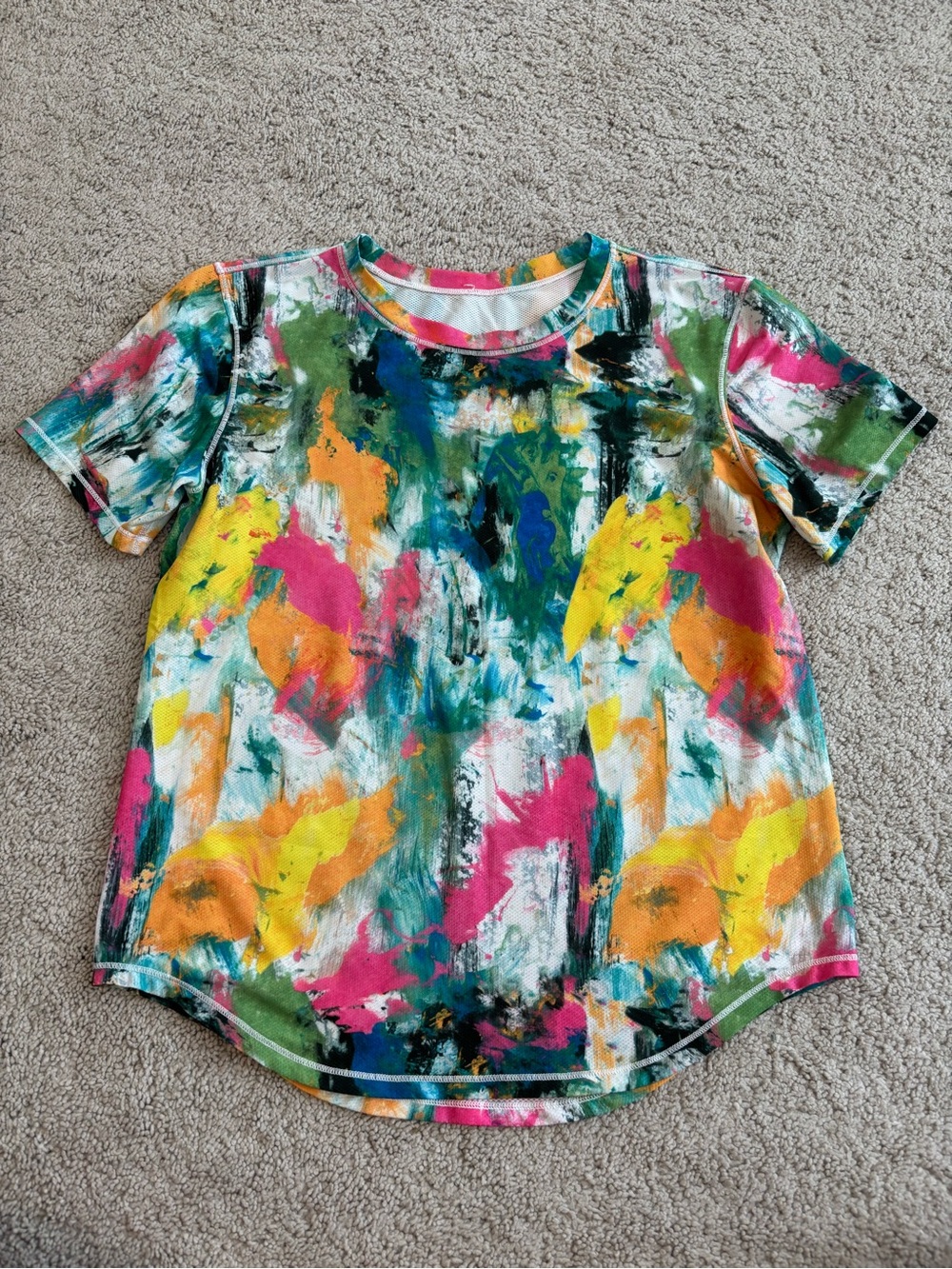 lululemon athletica Multicolor Abstract Brushstroke Short Sleeve Tee, Women’s 6